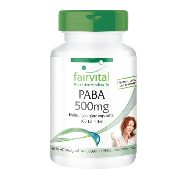 PABA 500mg vitamin B10 100 tablets